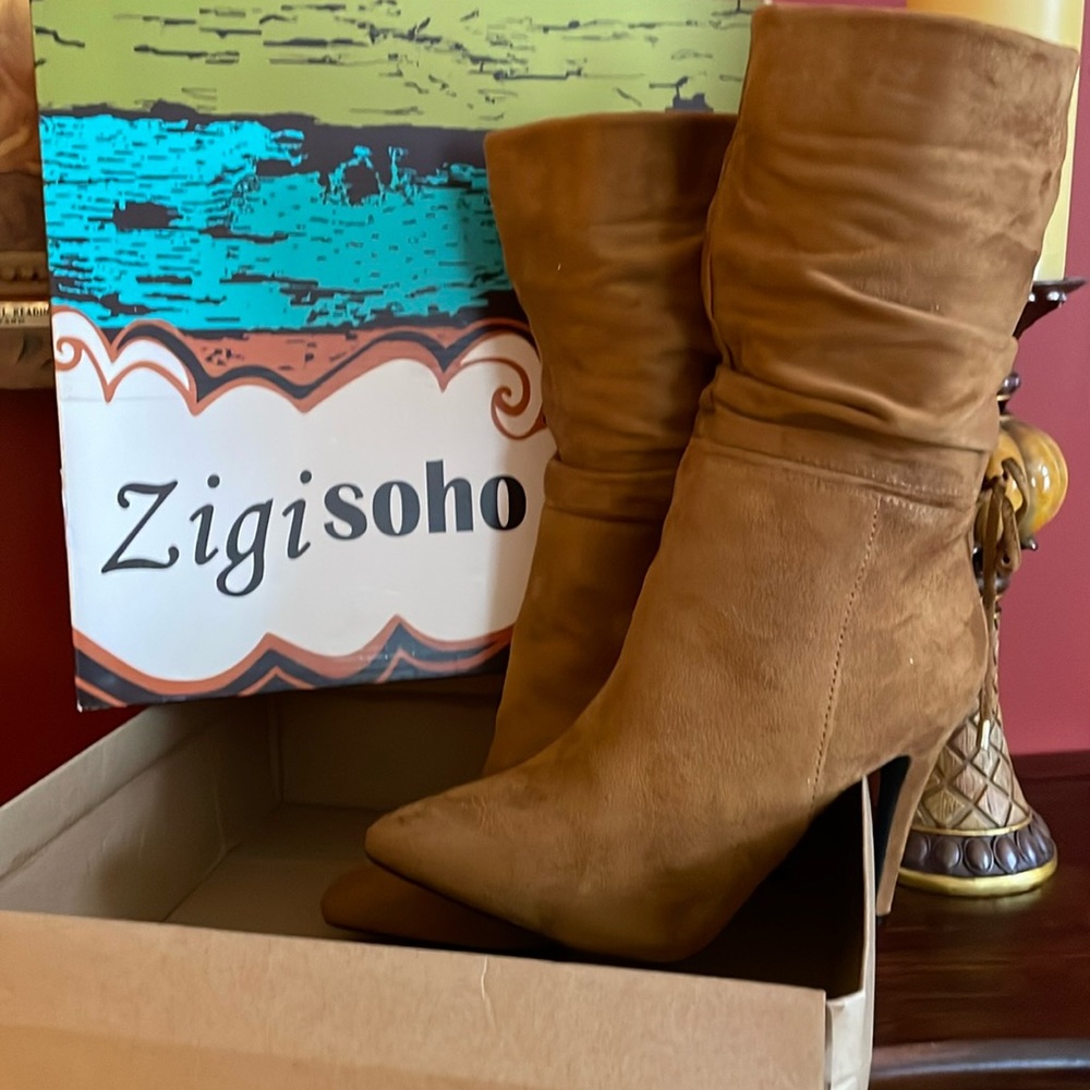Faux suede, slouch style Zigi soho boots. New without tags. 4” heel